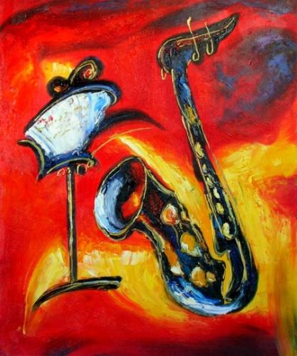 Saxofón s notami