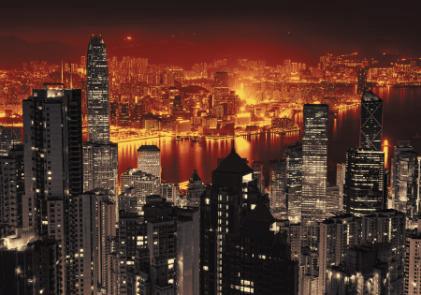 Hong Kong v noci